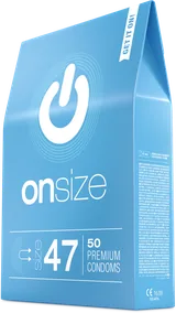 ONsize 47 pack, light blue, 50 condoms
