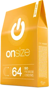 ONsize 64 pack, orange, 50 condoms