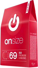 ONsize 69 pack, red, 50 condoms